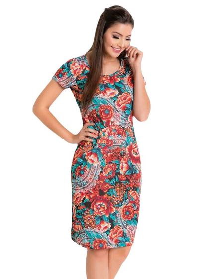 Imagem de Vestido moda evangélico decote redondo midi sku:SV10