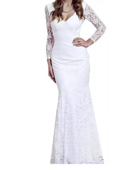 vestido Noiva Renda Festa Longo Civil Casamento Menor preço em vestido Noiva Renda Festa Longo Civil Casamento