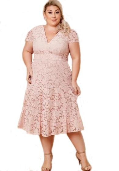 Imagem de Vestido Noiva Renda Plus Size Madrinha Civil Festa Batizado