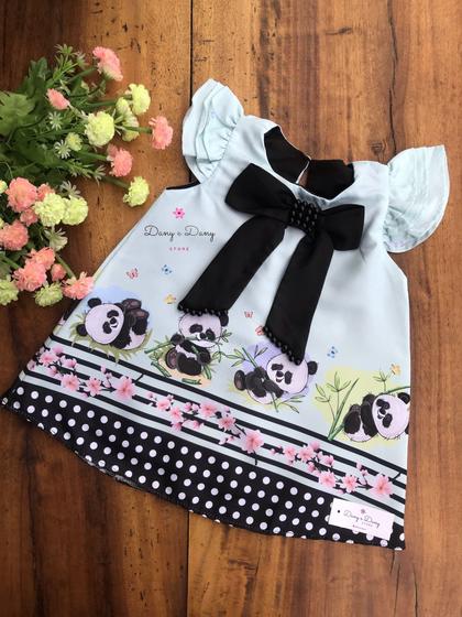 Imagem de Vestido Panda Trapézio Temático Personagem Bata Festa