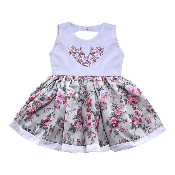 Imagem de Vestido Para Bebê Sofia Bordado 100% Algodão