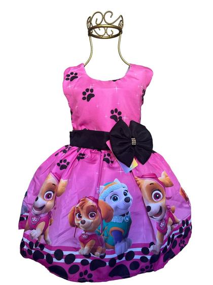 Imagem de Vestido Patrulha Canina Rosa Luxo Temático Festa infantil