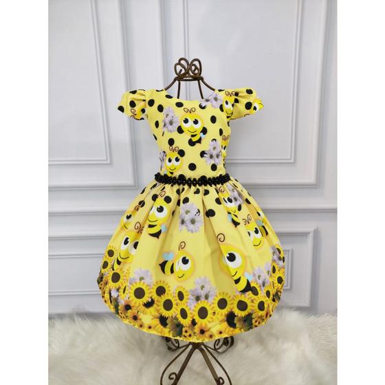 Imagem de Vestido Perola Menina Infantil Abelhinha