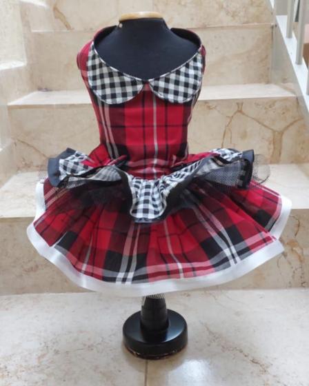 Imagem de Vestido pet festa junina xadrez luxuoso  - Tamanho P