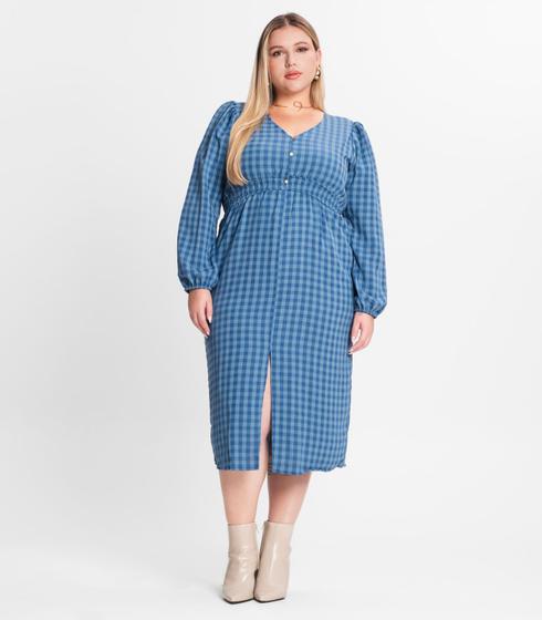 Imagem de Vestido Plus Size Em Air Flow Secret Glam Azul