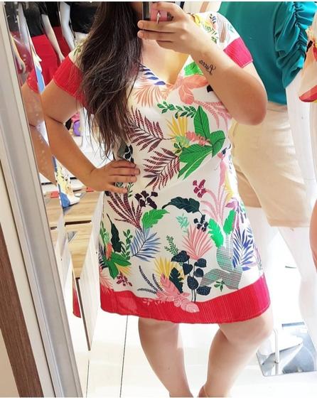 Imagem de Vestido Plus Size  Estampado Modelo Soltinho-080546