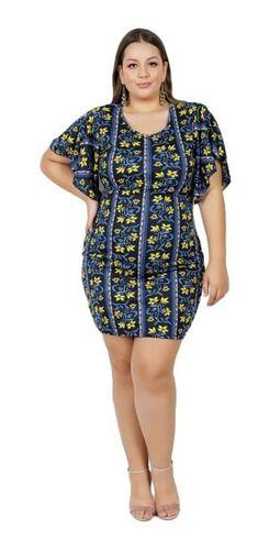 Imagem de Vestido Plus Size Feminino Decote Redondo E Gota Nas Costas