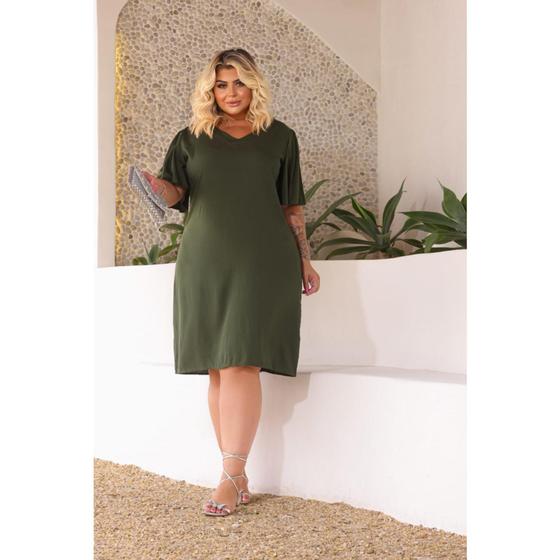 Imagem de Vestido Plus Size Feminino G GG EXG G1 Moda Maior Tecido Viscose Evangélica Verão Tubinho Casamento