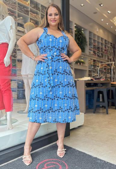 Imagem de Vestido Plus Size Laise com Decote Coração e Faixa