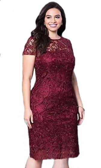 Plus Size Vestido Para Madrinha Na Cor Vinho Plus Size Vestido