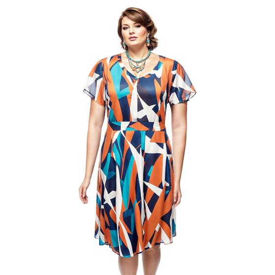 Imagem de Vestido Plus Size  Malha Fria Tamanhos Grandes   131