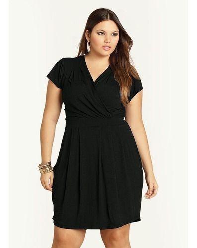 Imagem de Vestido Plus Size Malha Transpassado Varias Cores Grandes