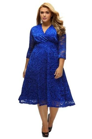 Vestido Plus Size Renda Madrinha Festa Formatura Batizado Menor preço em Vestido Plus Size Renda Madrinha Festa Formatura Batizado