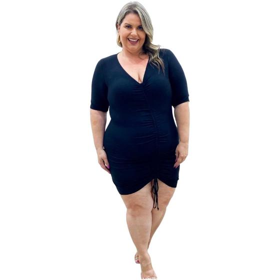 Imagem de Vestido Plus Size Tubinho Preto Curto