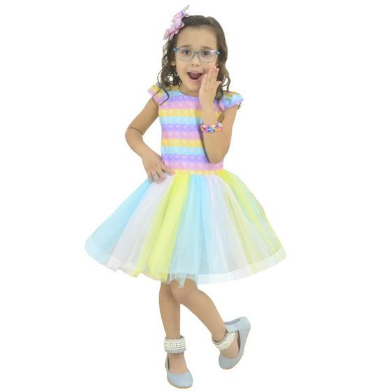 Vestido Pop It Fidget Toy - Popts Saia de Tule (Tutu) Colorida Menor preço em Vestido Pop It Fidget Toy - Popts Saia de Tule (Tutu) Colorida