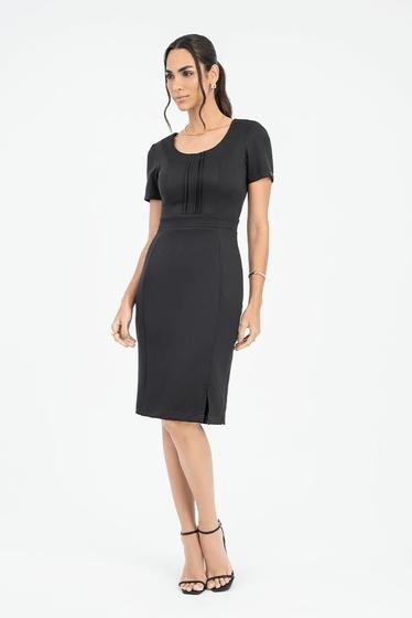 Imagem de Vestido Preto Alfaiataria Com Pregas Via Tolentino
