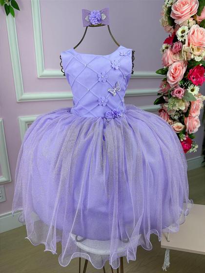 Imagem de Vestido Princesa Belli Lilas Jardim Encantado Borboletas