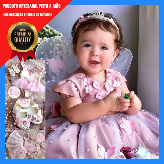 Vestido princesa do jardim encantado - Kit com 4 peças Menor preço em Vestido princesa do jardim encantado - Kit com 4 peças