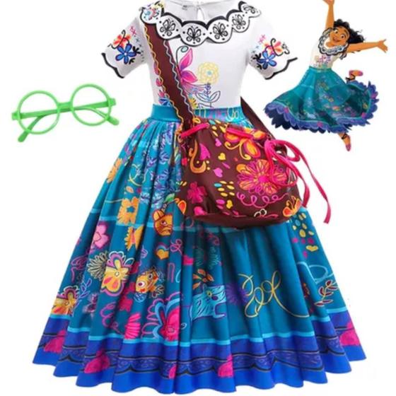 Imagem de Vestido Princesa Encantador Mirabel Infantil Para Festas Temáticas Brincadeiras