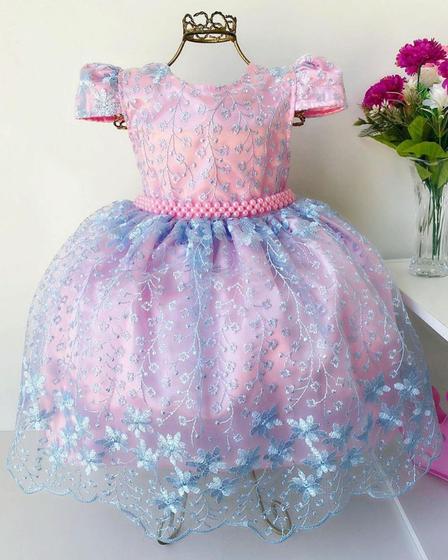 Vestido Realeza Rosa Azul Princesas Luxo - enjoy - Vestido Infantil -  Magazine Luiza