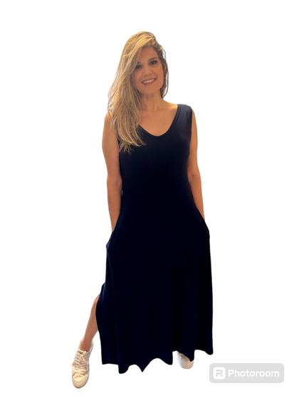 Imagem de Vestido Regatão com bolço e fenda lateral