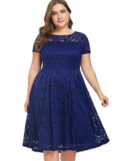 Vestido Renda Plus Size Madrinha Noite Menor preço em Vestido Renda Plus Size Madrinha Noite