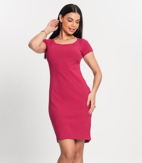 Imagem de Vestido Ribana Canelada Viscose Kohmar Rosa