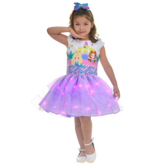 Imagem de Vestido Sereia com LED: Deixe sua Filha Brilhar como uma princesa do Mar!