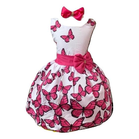 Imagem de Vestido Temático Borboleta Rosa Luxo