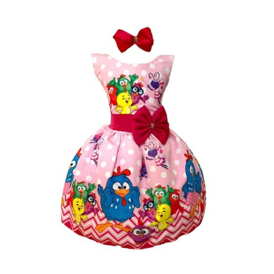 Imagem de Vestido Temático Galinha Pintadinha Rosa Luxo