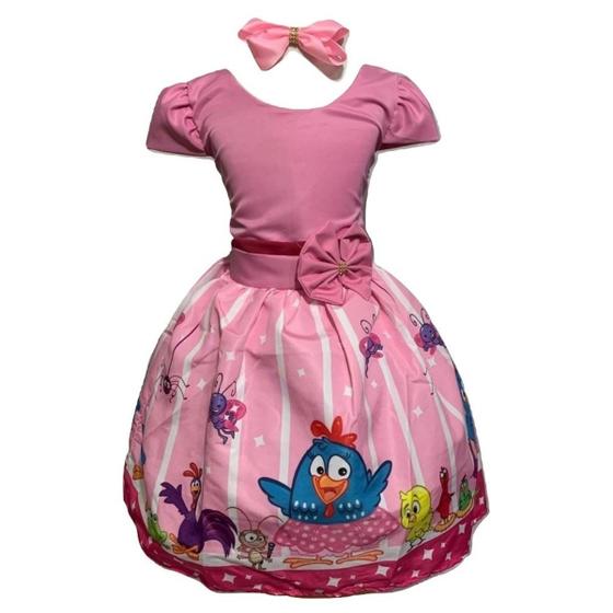 Imagem de Vestido Temático Galinha Rosa