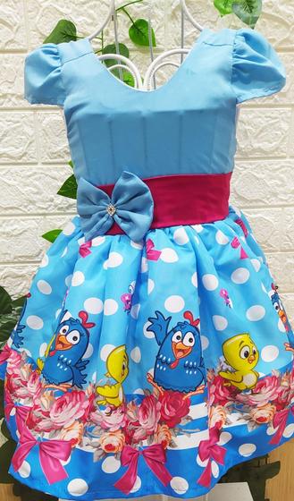 Imagem de Vestido Temático infantil Galinha Pintadinha  Rosa/ Azul/ Candy