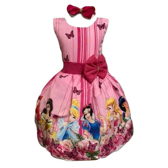 Imagem de Vestido Temático Infantil Princesas Festa Luxo