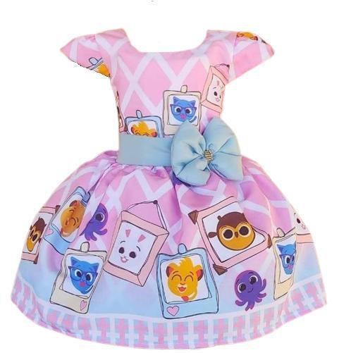 Imagem de Vestido Temático Infantl Bolo Fofo Quadros Busto Sublimado
