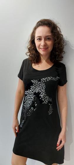 Imagem de Vestido TShirt Me Leopardo Curto em malha Suede