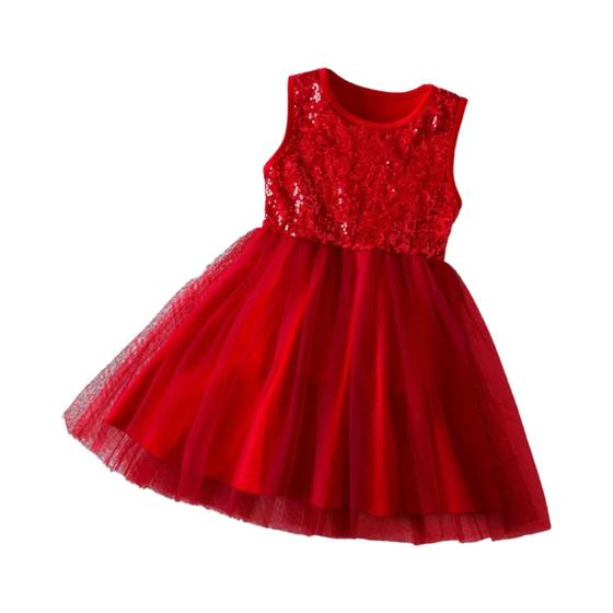 Imagem de Vestido Tutu Sem Mangas Com Lantejoulas Para Meninas, Roupas Casuais De Princesa Para Festa De