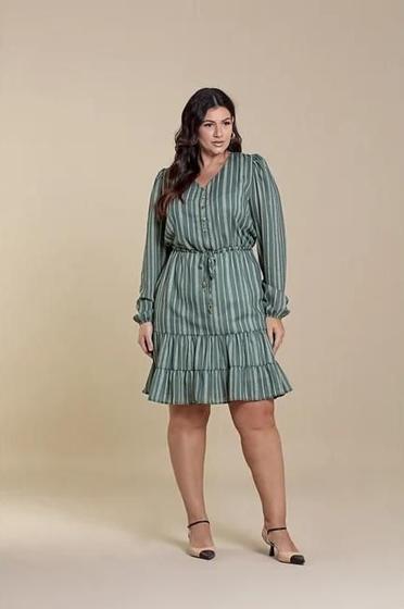 Imagem de Vestido verde crepe hadaza