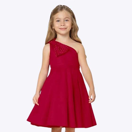 Imagem de Vestido Vermelho com Laço Strass Infantil Menina Milon 2000552