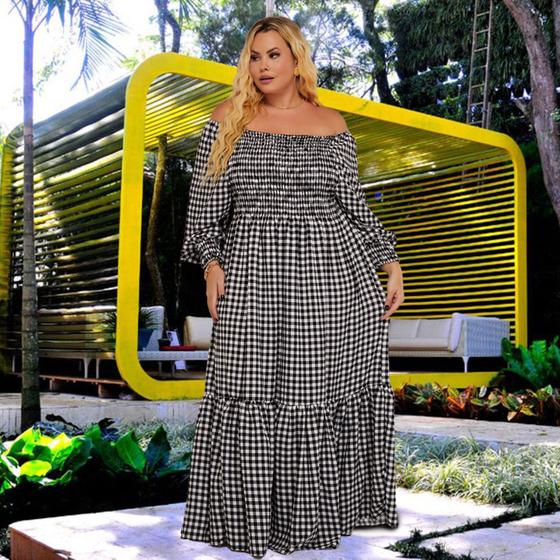 Vestido Xadrez Feminino Longo Vestido Xadrez Feminino Longo Moda