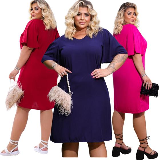 Imagem de Vestidos Plus size Moda Maior Viscose Tamanhos Grande Tecido Verão Tendencia Atacado Natal Réveillon