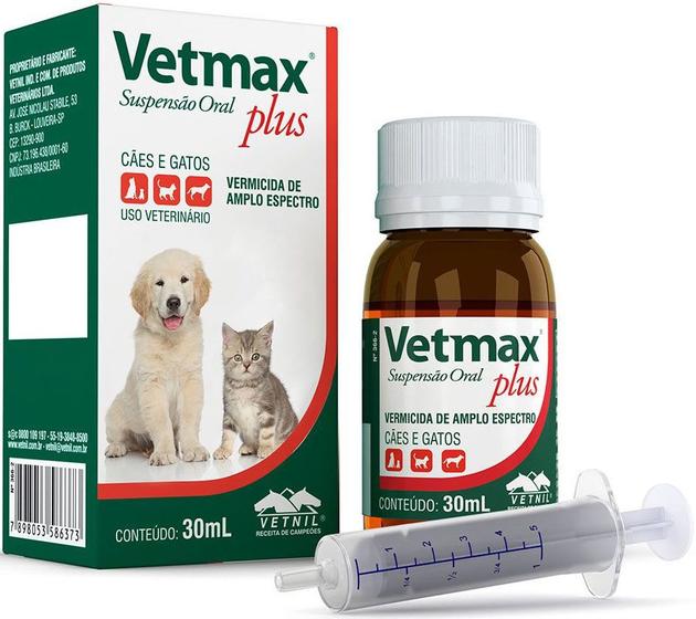 Imagem de Vetmax Plus Suspensão 30 Ml Vermifugo Vetnil