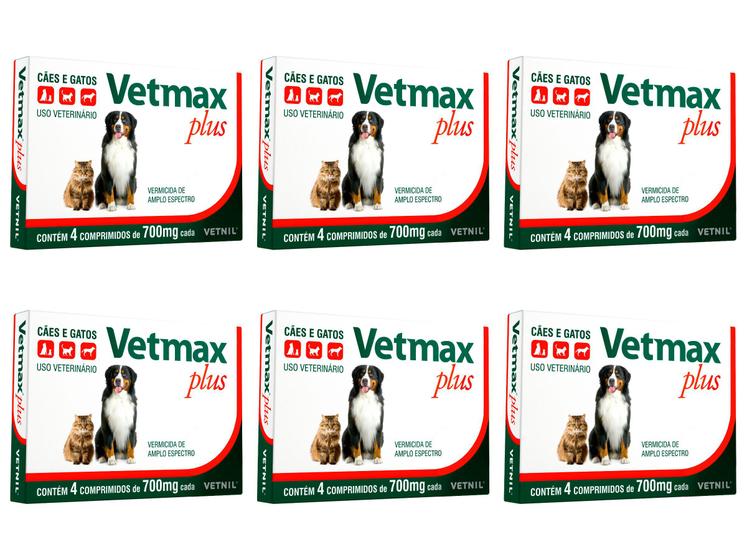 Imagem de Vetmax Plus Vetnil 700 Mg - 4 Comprimidos - 6 Unidades