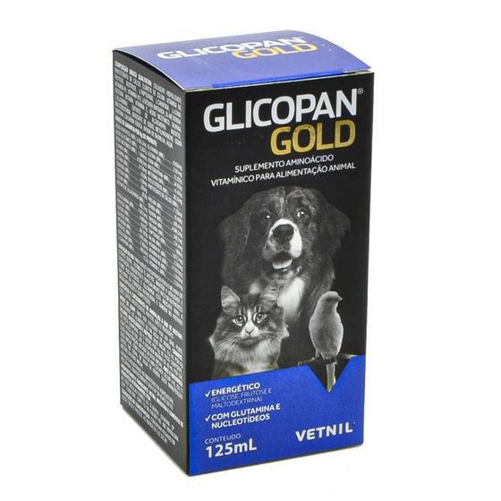 Imagem de Vetnil Glicopan Gold 125ml Tônico Energético Revitalizante para Animais