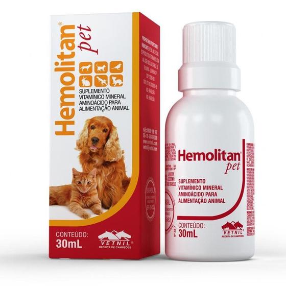 Imagem de Vetnil Hemolitan Pet Sup. Vitamínico Div. Animais 30ml