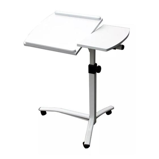 Imagem de Vextable Mesa Notebook Ergonômica Tampo Mdf Reclinável Altura Ajustável Vedor Branca