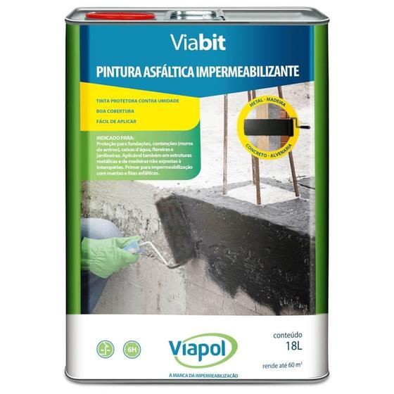 Imagem de Viabit Pintura Asfáltica Galão 18 Litros - V0511039 - VIAPOL