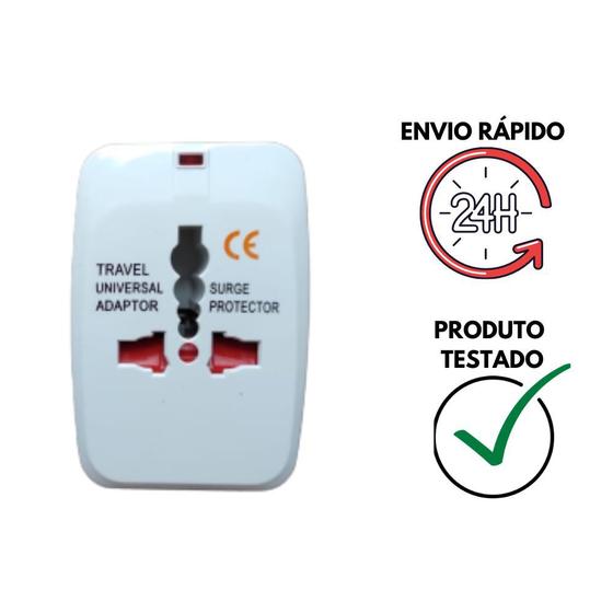 Imagem de Viagem 2 Tomadas plug eletrônico universal notebook e carregador