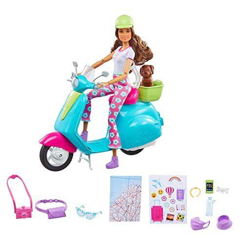 Imagem de Viagem Barbie Fashionistas Morena com Patinete - Presente 3-7 anos