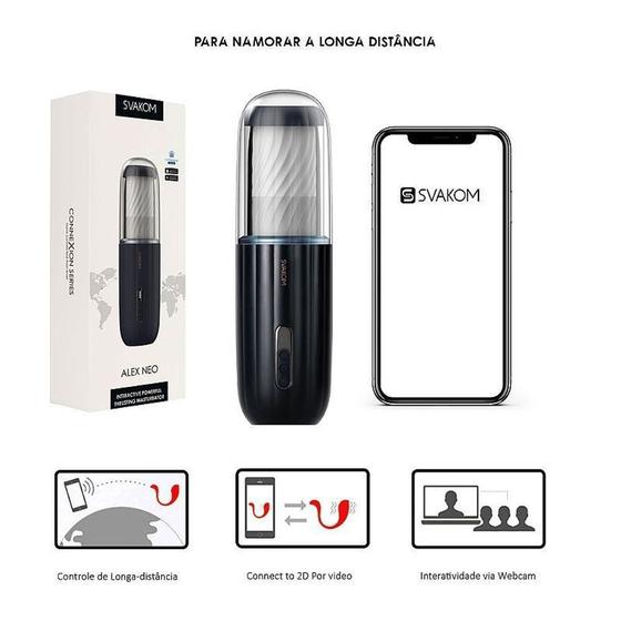 Imagem de Vib toys  masculino moderno app 7 modos de vib  sucçao svakom neo