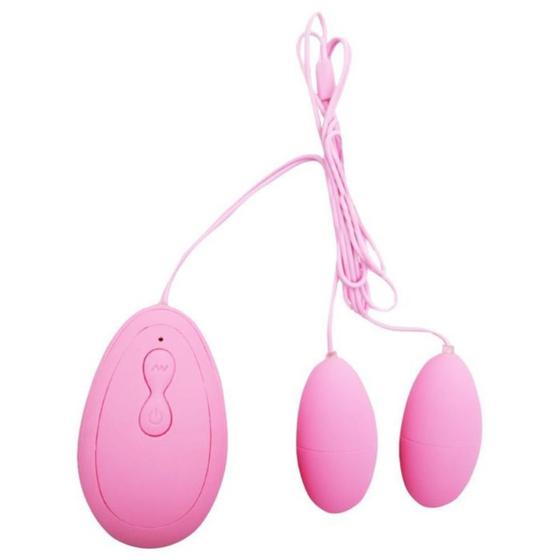 Imagem de Vibrador Bullet Capsula Dupla Barry Ponto G com Controle 20 Vibrações 6cm x 2,5cm Rosa